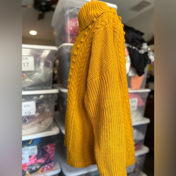 Talbots Mustard Cowl Neck Sweater - Picture 5 of 8